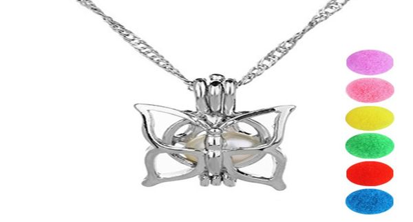 

pearl cage butterfly jewelry locket pendant findings cage essential oil diffuser locket for oyster pearl fiber ball7130603, Silver