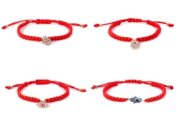 

4 styles fatima hand hamsa evil eye charm bracelets for women men handmade red string rope chains bangle fashion diy jewelry gift6023215, Golden;silver