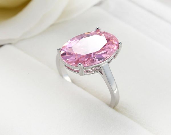 

fashion women zircon ring pink gemstone wedding dress accessories wedding engagement jewelry gift6758754, Golden;silver