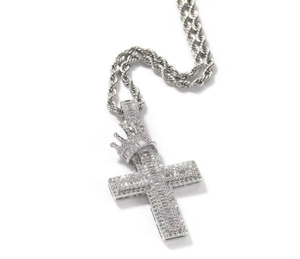

vintage crown cross necklace fashion mens gold necklace hip hop iced out pendant necklaces jewelry2198893, Silver