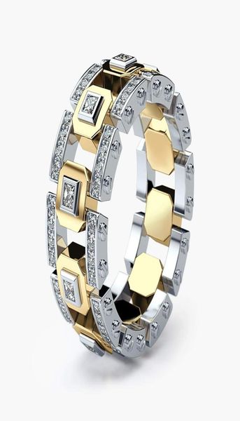 

fashion copper plated rose gold color separation ring european and american creative diamond engagement ring6695505, Golden;silver