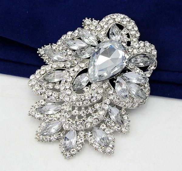 

2017 elegant glassrhinestone large brooch pins flower jewelry for wedding pins and brooches for women danbihuabi brooches china8521694, Gray