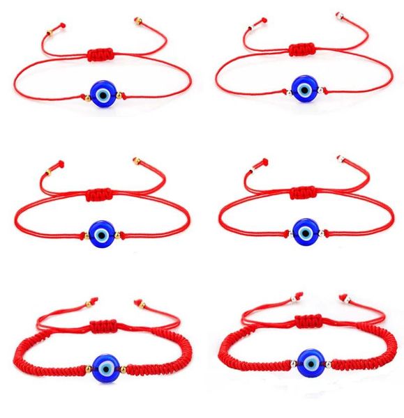 

lucky evil blue eye jewelry red string kabbalah link bracelets adjustable rope cord friendship anklet for family gifts bulk items 2420715, Black