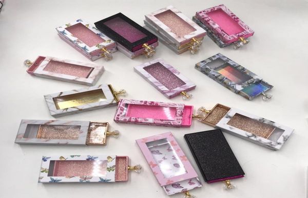 

2021 new arrival 10pcs eyelash packaging box with crystal handle rectangular box custom lashbox packaging lasheswhole vendor3153966