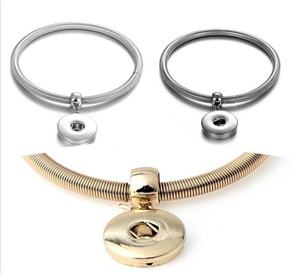 

noosa snap bracelet jewelry round elastic ginger snap buttons charm bangle fit diy 18mm snaps classic1188052, Golden;silver