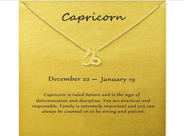 

fashion jewelry 12 constellation capricorn pendant necklaces for women zodiac chains necklace gold silver color birthday gift2336430