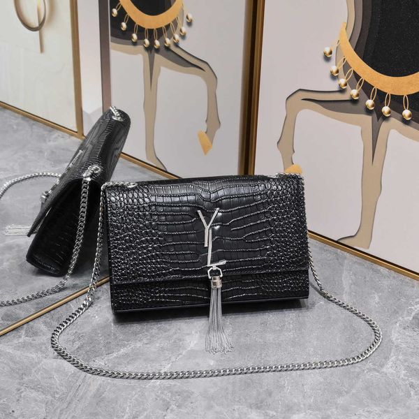 

luxury women shoulder bag fashion classic alligator chain bags famous designer liusu skew straddle handbag evening dress clamshell leather b