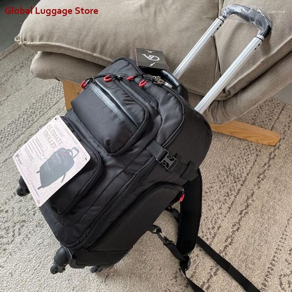 

suitcases black 18" 20" 22inch shoulders travel bag rolling luggage backpack business trolley large capacity cabin sports