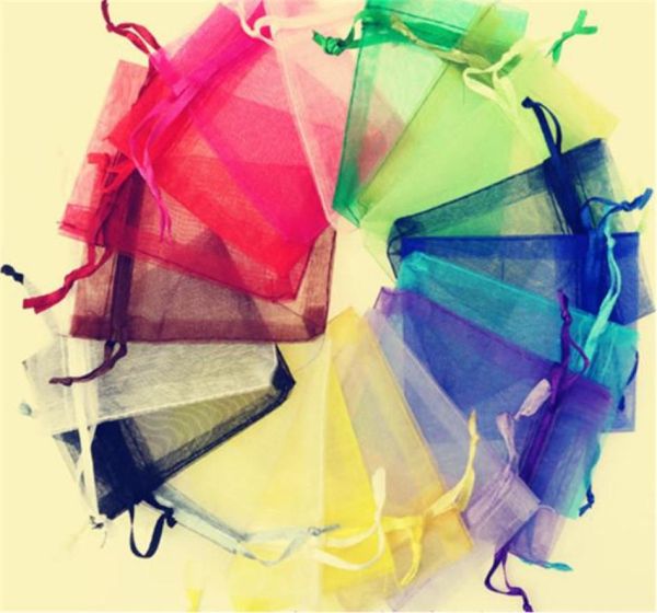 

luxury organza sheer gift candy bags wedding favor organza pouch jewelry party xmas gift bags 7x9cm 8274286, Pink;blue