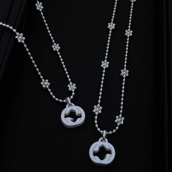 

silver letter snow necklace small personality fashion simple collar chain