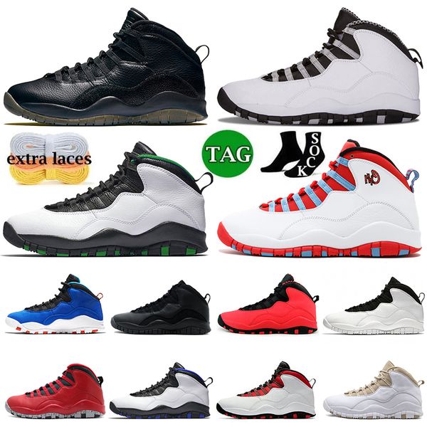 

jumpman 10 10s mens basketball shoes chicago black white cement linen orlando seattle steel grey westbrook drake huarache light men trainers