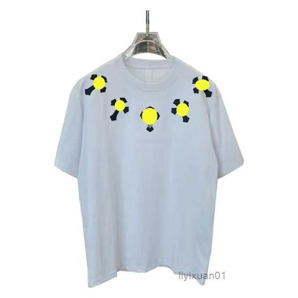 

designer man t shirt chrome summer shirts heart tshirt women tee ch prints oversize breathable casual t-shirts hip hop hearts 2 nkjp, White;black