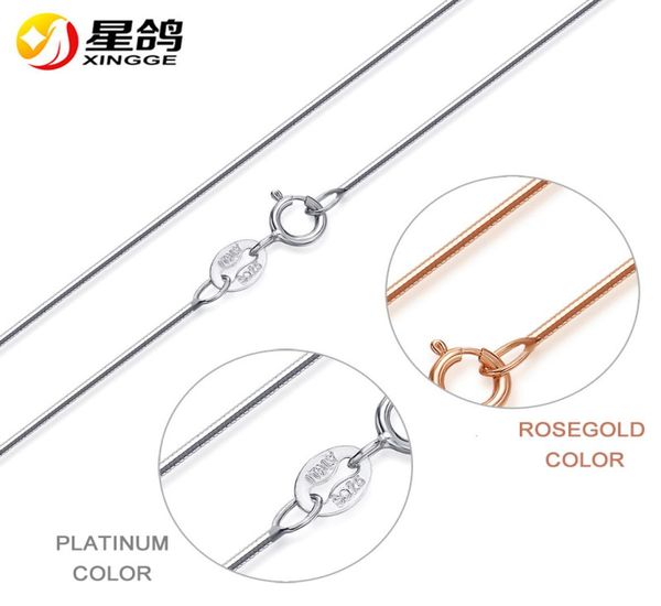

fashion women 925 sterling silver necklace jewelry silver/rose gold color chain necklace jewelry wholesale7467697
