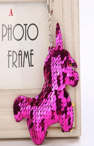 

multicolor sequin unicorn shape bag keychain pendant accessories home party cute gifts decor 7246876, Silver