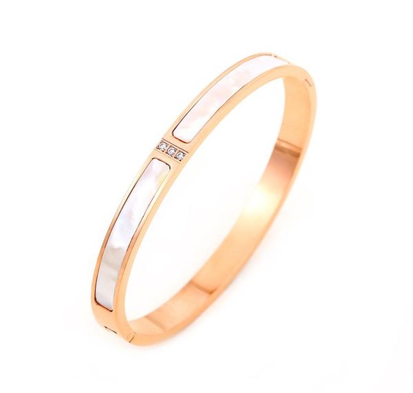 

silver bangle gold charm cuff friendship designer bracelets mens designer jewelry gifts crystal stainless steel women simple brace5350435, Black