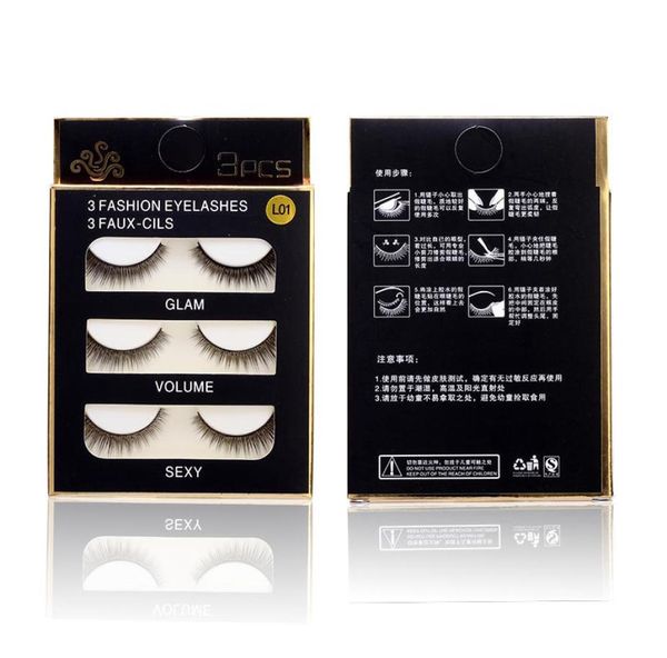 

fashion 3 pairs fake mink eyelashes 20 types handmade natural crisscross thick 3d makeup full strip false lashes cilios5555679