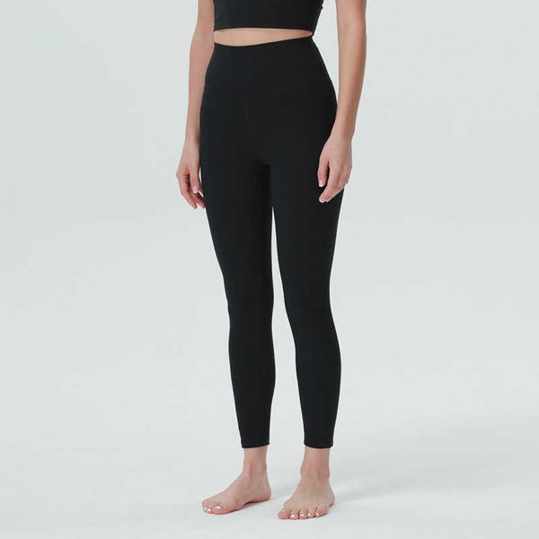

lu-13 yoga suit wunder lounge pants women's sports high waist tights fitness yoga capri pocket gym leggings, Black