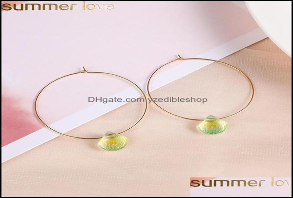 

hoop hie earrings jewelry new trendy light weight glass crystal bead dangle earring for women design summer love drop delivery 2021737142, Golden;silver
