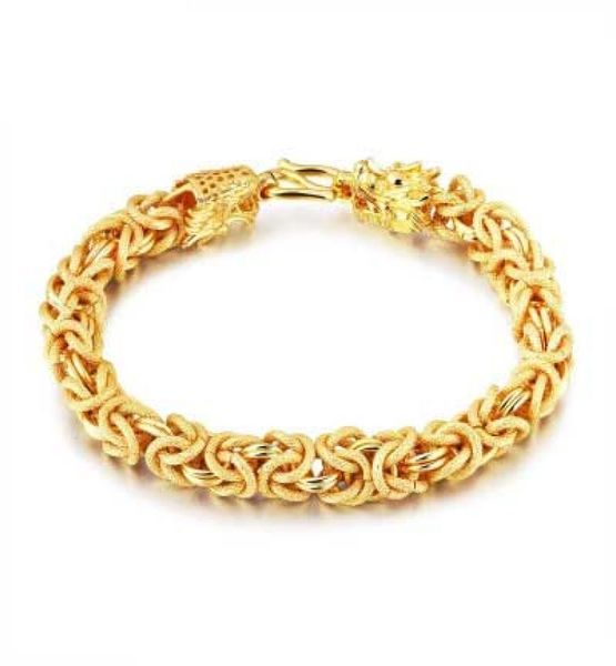 

dragon shape 18k gold plated bracelets for men length 215cm07133647, Black