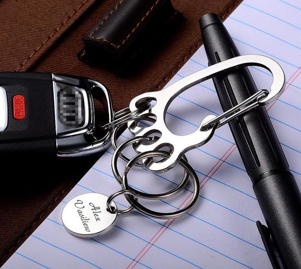 

qoong 2017 big feet key chain silver metal car key ring holder for men women waist hanged keyholder with 4 keyrings y557750908, Slivery;golden