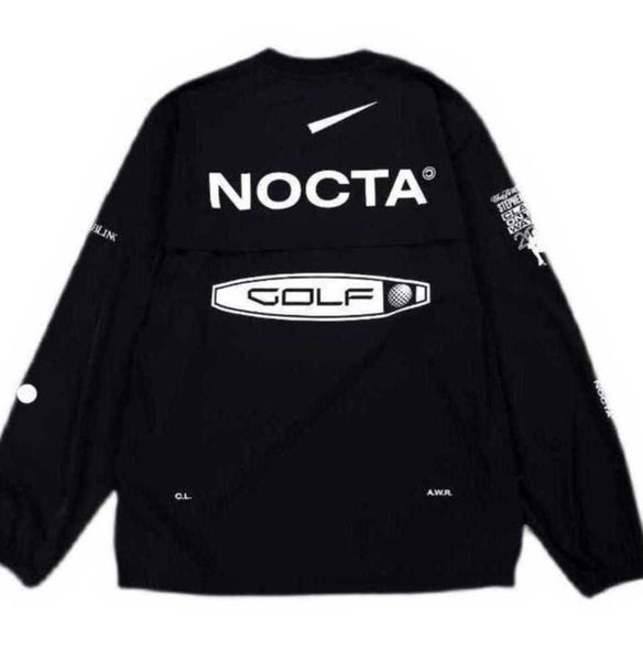 

mens hoodies us version 2023 nocta golf 2022 co branded draw breathable quick drying leisure sports t-shirt long sleeve new tidal flow desig, Black