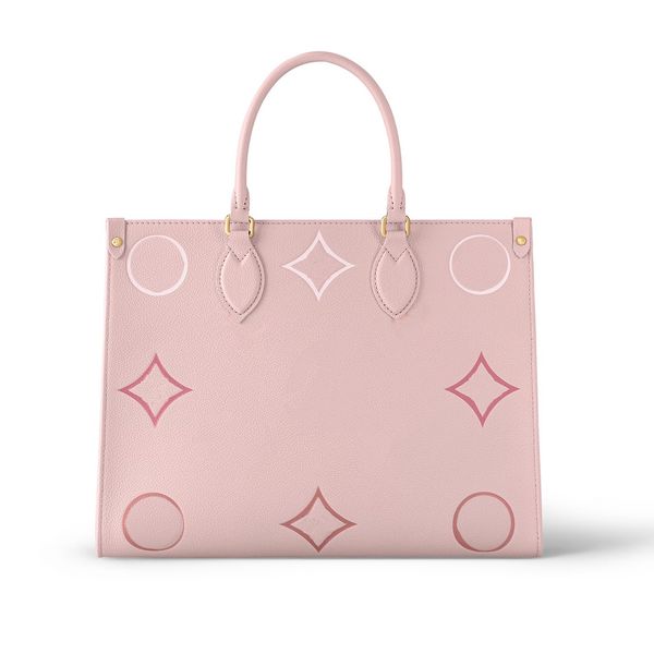 

onthego colorful handbag bag embossing women tote bags shoulder crossbody purse clutch genuine leather large handbags classic letter flower