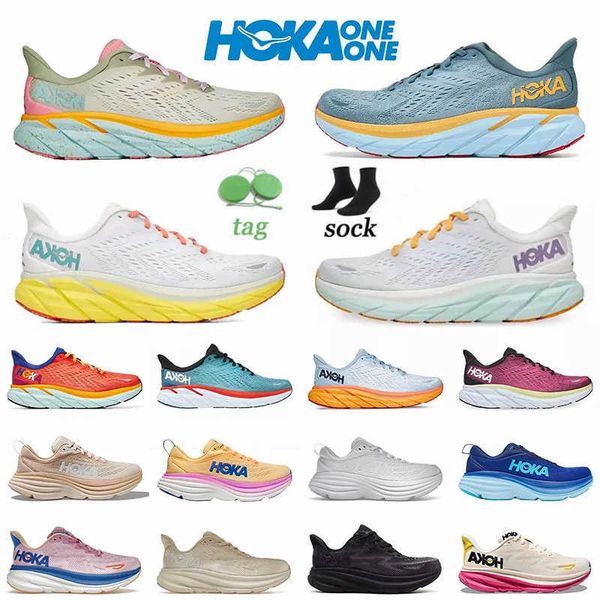 

running shoes hoka one clifton 9 bondi 8 carbon x2 hokas people mens women triple black white beige platform trainers sneakers runner