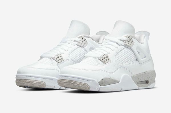 

authentic 2021 4 white oreo shoes 4s tech grey black fire red university blue ct8527-100 trainer men sports outdoor sneakers with original b