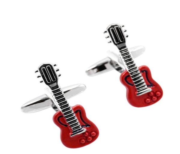 

savoyshi cufflinks for mens red guitar shirt cuff bottons musical instruments cufflinks fashion brand men jewelry6984822, Silver