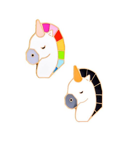 

cute colorful unicorn enamel brooches pins small size lapel pins for women mens suit shirt backpack hat denim button badge safe gi8517103, Gray