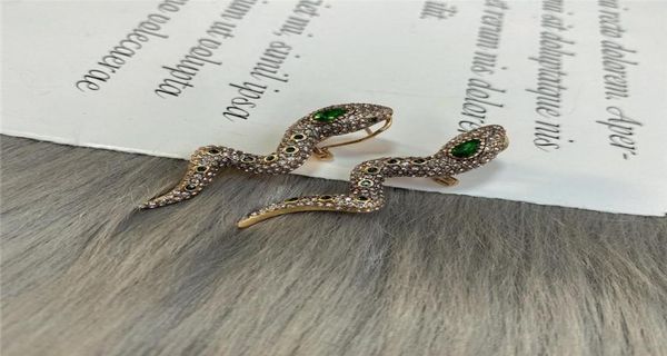 

vintage full diamond earrings snake designer studs crystal charm rhinestone charm jewelry stamp printed women earrings9845050, Golden