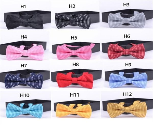 

children new fashion formal cotton kid classical bowties butterfly wedding party pet bowtie tuxedo ties polka dot boys bow tie2971323, Red;brown