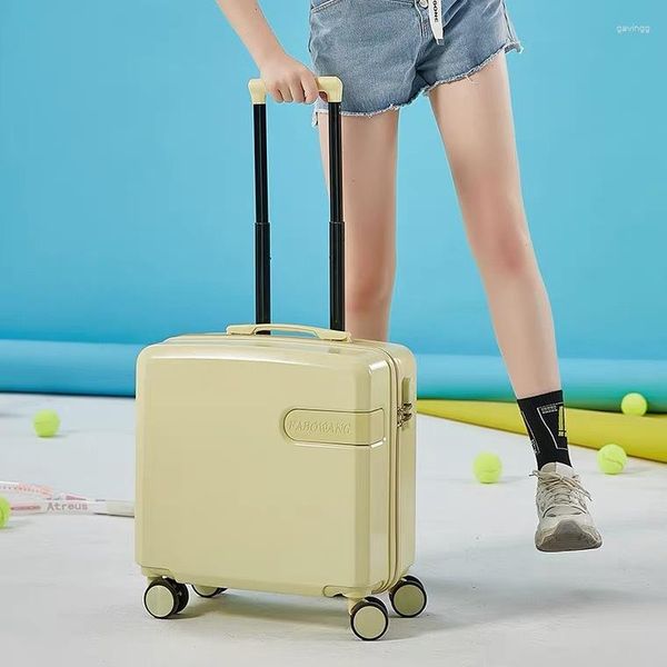 

suitcases luggage 18-inch carry-on suitcase business travel portable candy-colored with spinner wheel