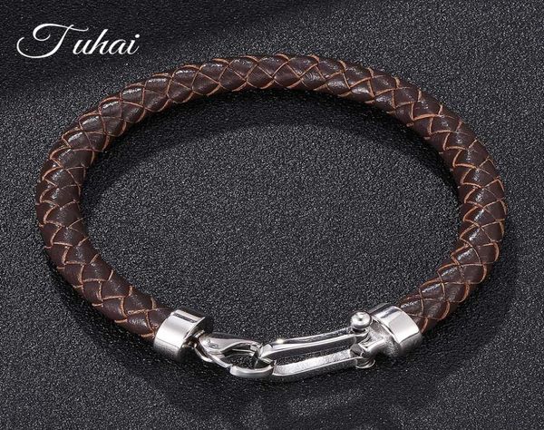 

trendy genuine leather braided bracelet bangles stainless steel lobster clasp bracelet fashion daily wear jewelry2777598, Golden;silver