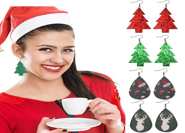 

christmas tree earrings for women xmas dangle lightweight leather earrings teardrop holiday earrings christmas jewelry decoration 5051996, Golden;silver