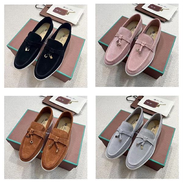 

with box loafer shoes for men women designer sneakers leather loafers pink black navy loropiana trainers