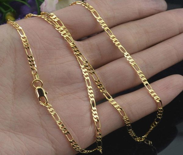 

2mm width gold necklace for women men silver link chains necklace fashion jewelry whole 20204571597