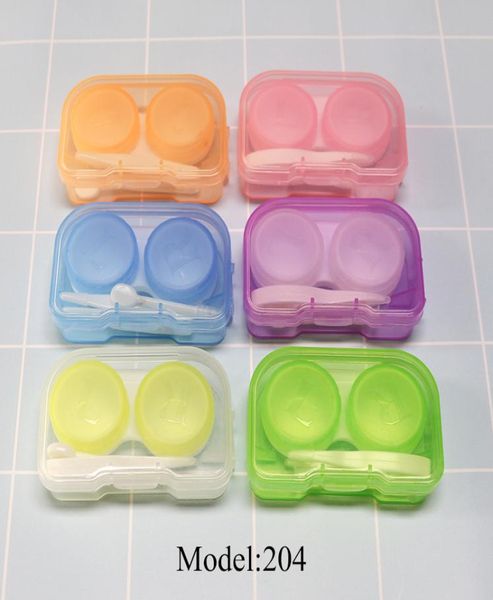 

random color fashion transparent pocket plastic contact lens case travel kit easy take container holder 4669144