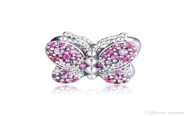 

2019 spring 925 sterling silver jewelry dazzling rose butterfly charm beads fits bracelets necklace for women diy making1376462, Bronze;silver