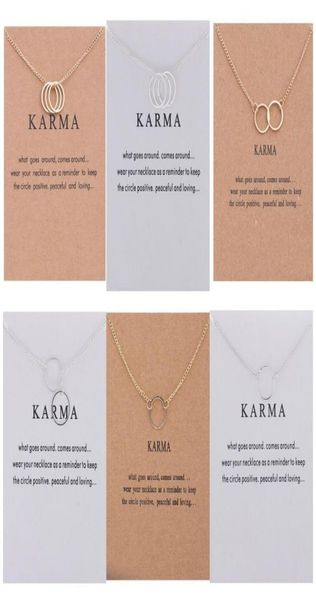 

open circle necklace double circles necklaces three circle alloy pendant karma jewelry gifts8547964, Silver