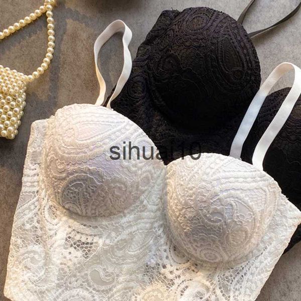 

women's t-shirt elegant backless bottom vest femme slim corset crop womens lace fish bone camisole debardeur push up tank vest j230627, White