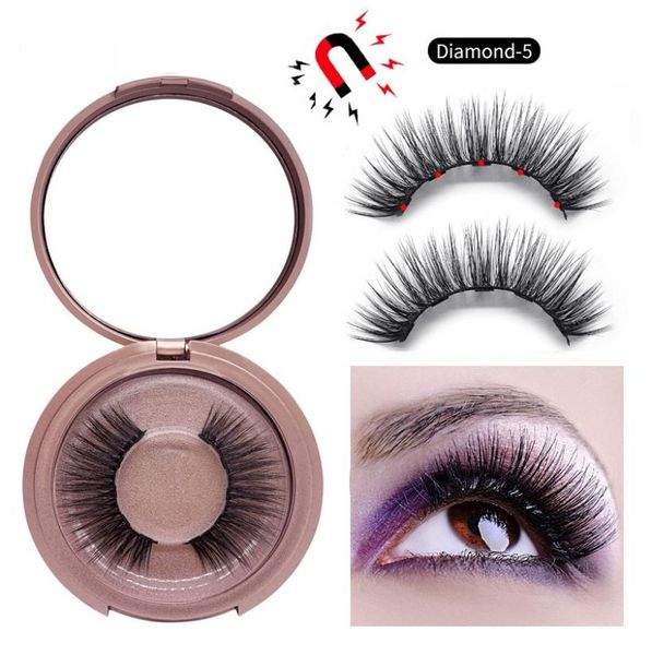 

5 magnetic eyelashes with 5 magnets handmade natural false eyelashes magnet lashes need to use with magnetic eyeliner4415277