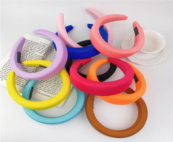 

retro girl bezel headbands silk padded headband for women solid thick hair hoop hairband cotton blends head bands6934198, Silver