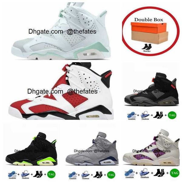 

vi jumpman 6 6s men new basketball shoes mint foam silver unc red oreo midnight navy black cat electric green mountain forest infrared white, White;red