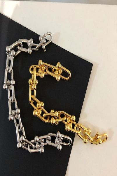 

s925 silver electroplating 18k gold charm bracelets men and women couples luxury thick chain fashion allmatch bracelet9150274, Golden;silver