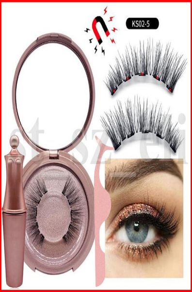 

10 types magnetic liquid eyeliner magnetic false eyelashes tweezer set magnet false eyelashes set glue make up tools5729441