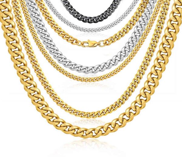 

fashion wholale women men necklace jewelry custom 16 inch 10mm gold plated stainls steel cuban link chain necklace4684230, Silver