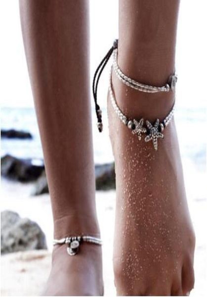 

bohemian women fashion jewelry bracelets anklets star om yoga pendant anklet rope chain ankle starfish anklet5792887, Red;blue