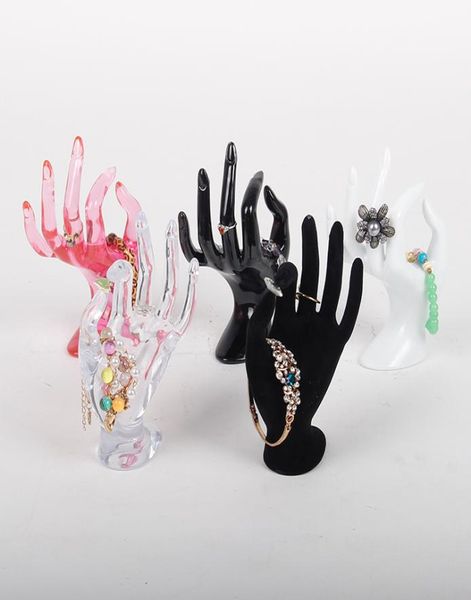 

tonvic whole plastic ok hand form for bracelet ring display stand holder mannequin for jewelry display6455447, Black