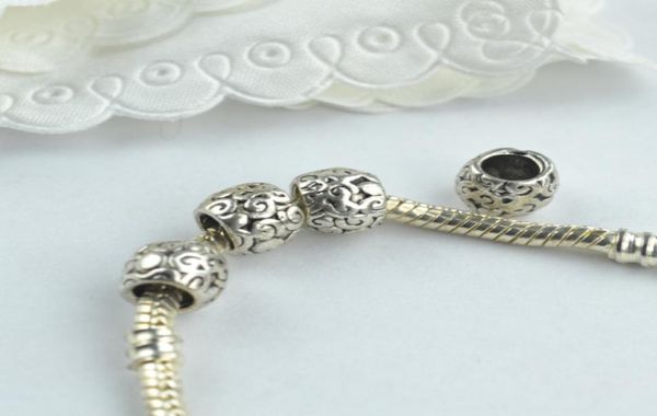 

whole metal beads tibetan silver big hole beads for bracelet jewelry making 25 pcs6225545